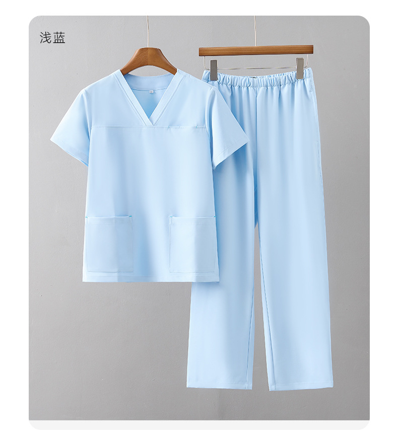 夏季短袖洗手衣弹力冰丝速干工作服套装医疗美容牙科刷手服