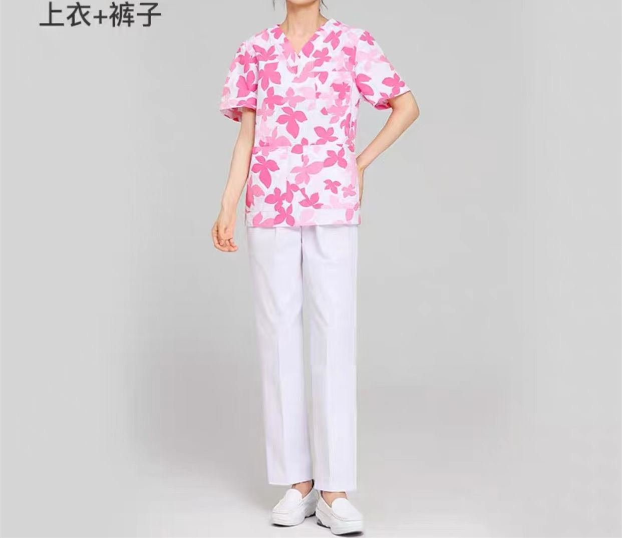 医护碎花洗手衣短袖款