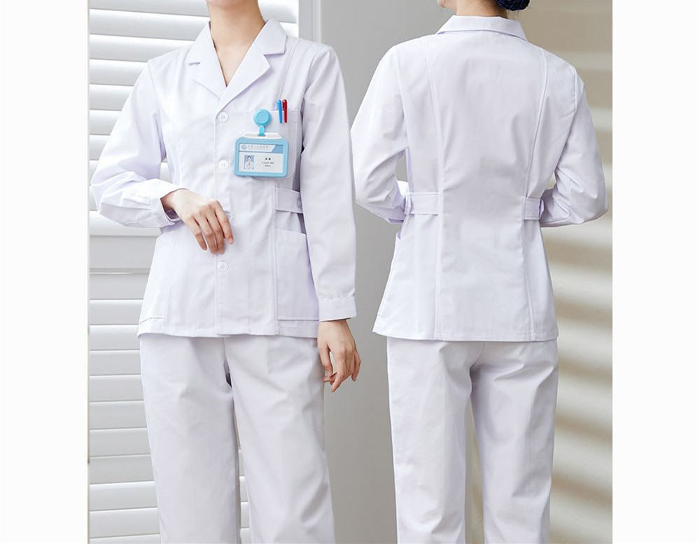 护士服女长袖装分体套装西服领白大褂工作服口腔男女美容